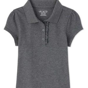 Girls Uniform Ruffle Pique Polo